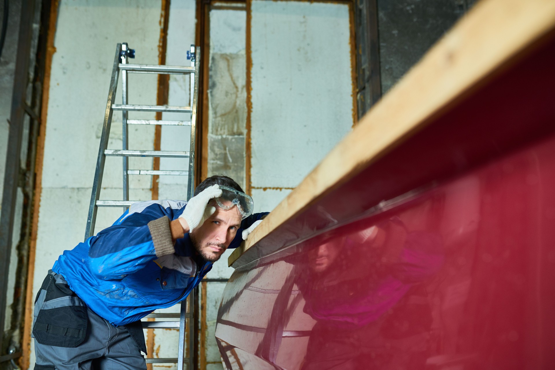 Handsome Man Working with Boats